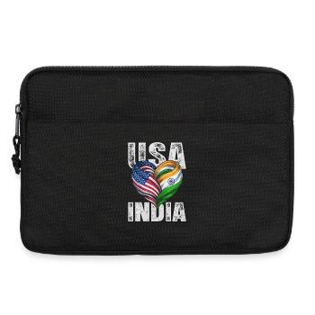 Heart of the USA and India - Laptop bag 13" - black - Front