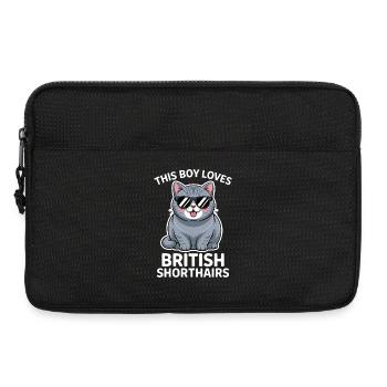 British Shorthair Sayings Funny Cat Gift - Laptop bag 13" - black - Front