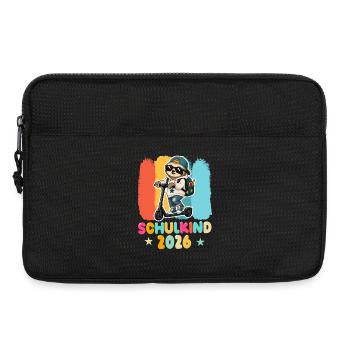 Einschulung Schulkind 2026 Junge Mädchen Faultier - Laptoptasche 13" - Schwarz - Vorne