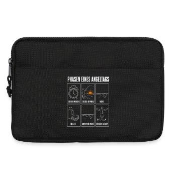 Phasen eines Angeltags Lustiges Angler Motiv mit - Laptoptasche 13" - Schwarz - Vorne