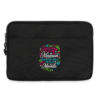 Maman Tu Es Le Monde Fête Des Mères Cadeau - Sacoche pour ordinateur portable 13 pouces - noir - Devant