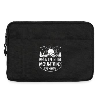 When I'm in the mountains I'm happy - Mountain Lov - Laptop bag 13" - black - Front