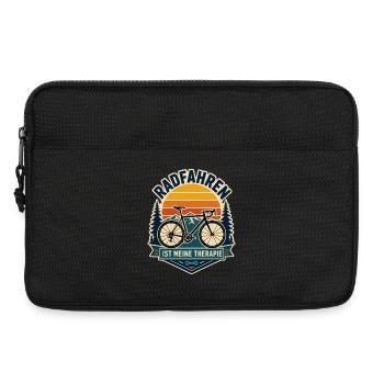 Radfahren ist meine Therapie – Retro Bergtour - Laptoptasche 13" - Schwarz - Vorne