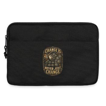 Coin collectors, numismatics: Change Is Never Just Change - Laptop bag 13" - black - Front
