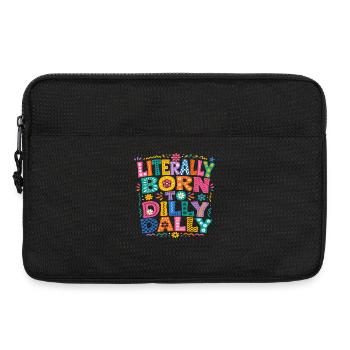 Born To Dilly Dally Humor Laziness Retro - Laptop bag 13" - black - Front