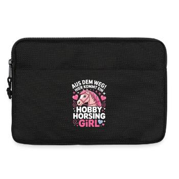 Hobby Horsing Girl Steckenpferd Pony Reiten Pferde - Laptoptasche 13" - Schwarz - Vorne