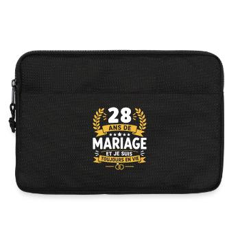 28 Ans de Mariage Toujours en Vie - Sacoche pour ordinateur portable 13 pouces - noir - Devant