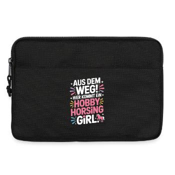 Hobby Horsing Girl Steckenpferd Pony Reiten Pferde - Laptoptasche 13" - Schwarz - Vorne