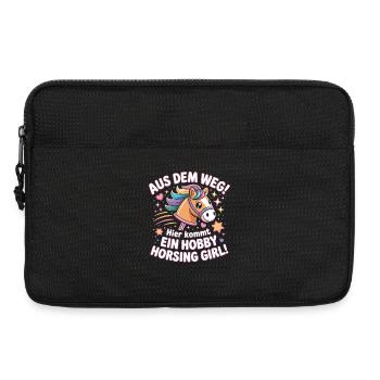 Hobby Horsing Girl Steckenpferd Pony Reiten Pferde - Laptoptasche 13" - Schwarz - Vorne