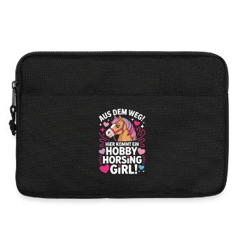 Hobby Horsing Girl Steckenpferd Pony Reiten Pferde - Laptoptasche 13" - Schwarz - Vorne