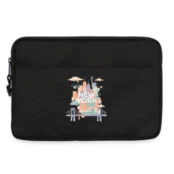 Pastel New York Skyline Watercolor - Laptop bag 13" - black - Front