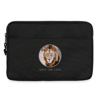 Lion Portrait – Save the Lion Campaign - Laptop bag 13" - black - Front