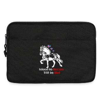 Island im Herzen Tölt im Blut - Islandpferdefans - Laptoptasche 13" - Schwarz - Vorne