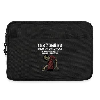 Les Zombies Bouffent Du Cerveau Ne Vous Inquiet... - Sacoche pour ordinateur portable 13 pouces - noir - Devant