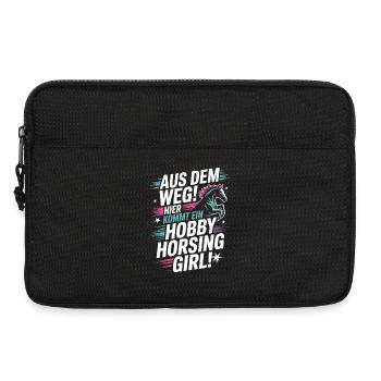 Hobby Horsing Girl Steckenpferd Pony Reiten Pferde - Laptoptasche 13" - Schwarz - Vorne