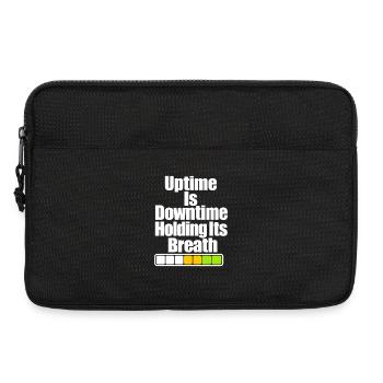 Funny Sysadmin Uptime Joke, IT Guy Server Humor - Laptop bag 13" - black - Front