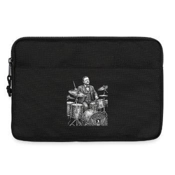 Theodore Roosevelt joue de la batterie - Sacoche pour ordinateur portable 13 pouces - noir - Devant