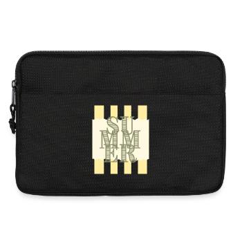 Typographie estivale Rayée jaune - Sacoche pour ordinateur portable 13 pouces - noir - Devant