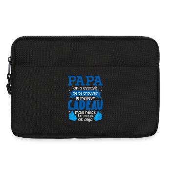 Papa le meilleur cadeau tu nous as déjà drôle - Sacoche pour ordinateur portable 13 pouces - noir - Devant