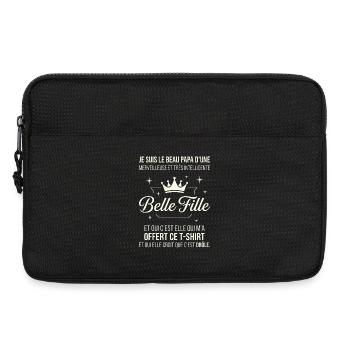 Beau Papa Merveilleuse Belle Fille Drôle - Sacoche pour ordinateur portable 13 pouces - noir - Devant