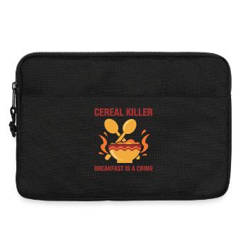 Breakfast Funny Cereal Killer Breakfast Is A Crime - Laptop bag 13" - black - Front