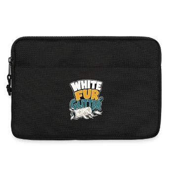 Cadeau de la maman du chien berger allemand blanc, Glit de fourrure blanche - Sacoche pour ordinateur portable 13 pouces - noir - Devant