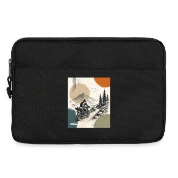 Biker on mountain road - Laptop bag 13" - black - Front