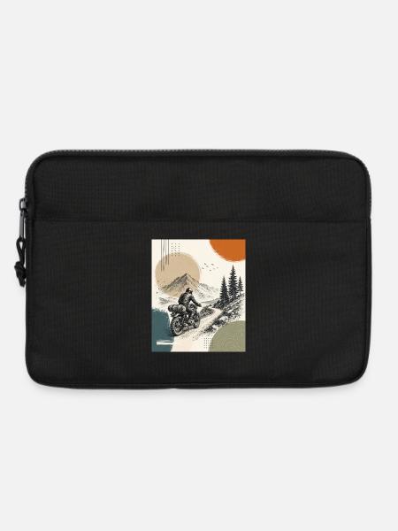 Biker on mountain road - Laptop bag 13" - black