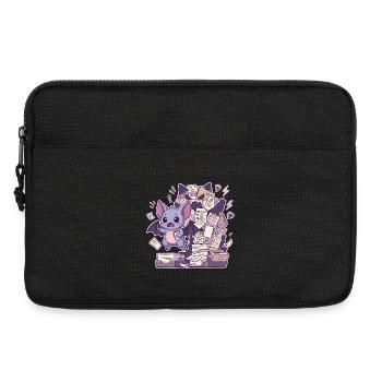 Une chauve-souris mignonne et une montagne de paperasse - Sacoche pour ordinateur portable 13 pouces - noir - Devant
