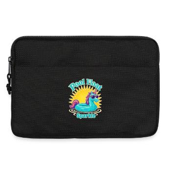 Étincelle de flotteur de piscine rétro, flotteur de licorne pailleté Su - Sacoche pour ordinateur portable 13 pouces - noir - Devant