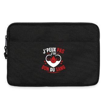 J'peux pas j'ai don du sang - Sacoche pour ordinateur portable 13 pouces - noir - Devant
