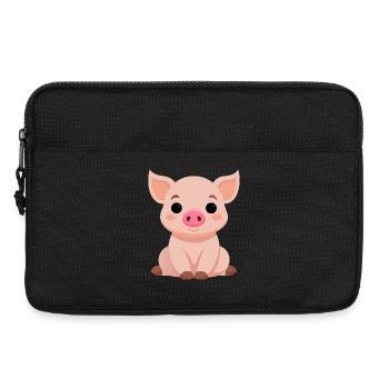 Petit cochon mignon - Sacoche pour ordinateur portable 13 pouces - noir - Devant