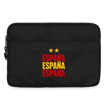 Spanien Schriftzug in Nationalfarben - Laptoptasche 13" - Schwarz - Vorne