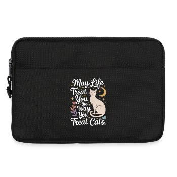Cat May Life Treat You Cats Cat Mom Cats - Laptop bag 13" - black - Front