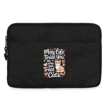 Cat May Life Treat You Cats Cat Mom Cats - Laptop bag 13" - black - Front