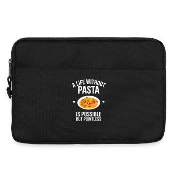 Cadeau pâtes spaghettis nouilles - Sacoche pour ordinateur portable 13 pouces - noir - Devant