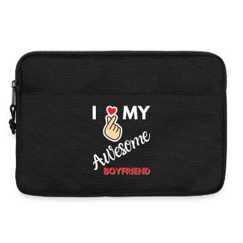 I Love My Awesome Boyfriend Gift - Laptop bag 13" - black - Front
