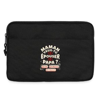 Maman Veux-Tu Épouser Papa Demande Mariage Humour - Sacoche pour ordinateur portable 13 pouces - noir - Devant