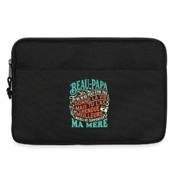 Beau-Papa Humour Cadeau Fête Des Pères Retro - Sacoche pour ordinateur portable 13 pouces - noir - Devant