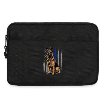 Drapeau américain de la ligne bleue malinois belge - Sacoche pour ordinateur portable 13 pouces - noir - Devant