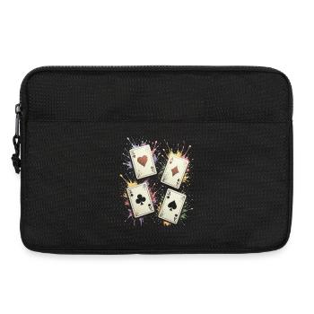 Multicolor Ace Square Splash Art Cards - Laptop bag 13" - black - Front