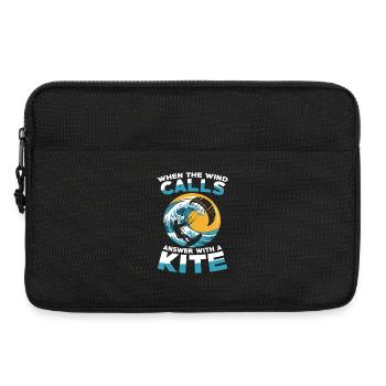 When the wind calls, answer with a kite - Laptop bag 13" - black - Front