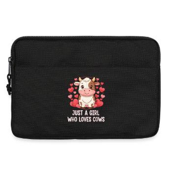 L’amour des vaches dans le cercle du cœur - Sacoche pour ordinateur portable 13 pouces - noir - Devant