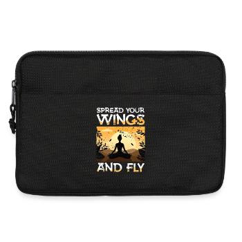 Déployez vos ailes et faites de la méditation de yoga au vol - Sacoche pour ordinateur portable 13 pouces - noir - Devant