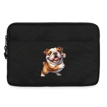 Motif de bouledogue joyeux - Sacoche pour ordinateur portable 13 pouces - noir - Devant