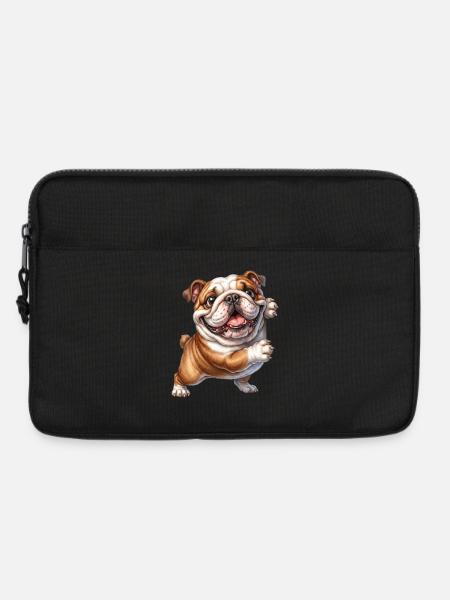 Happy Bulldog Motif - Laptop bag 13" - black