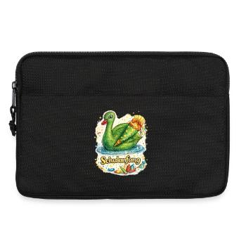 Schulanfang-Schwan mit Geschenk - Laptoptasche 13" - Schwarz - Vorne