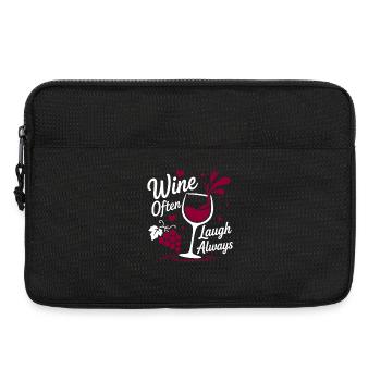 Le vin rit souvent toujours - Sacoche pour ordinateur portable 13 pouces - noir - Devant