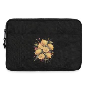 Citron Jaune Agrume Multicolore Splash Art - Sacoche pour ordinateur portable 13 pouces - noir - Devant