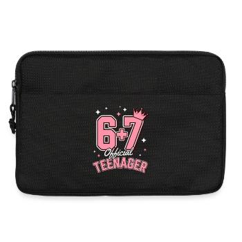 13th Birthday Shirt Funny Meme 67th Birthday 13 - Sacoche pour ordinateur portable 13 pouces - noir - Devant